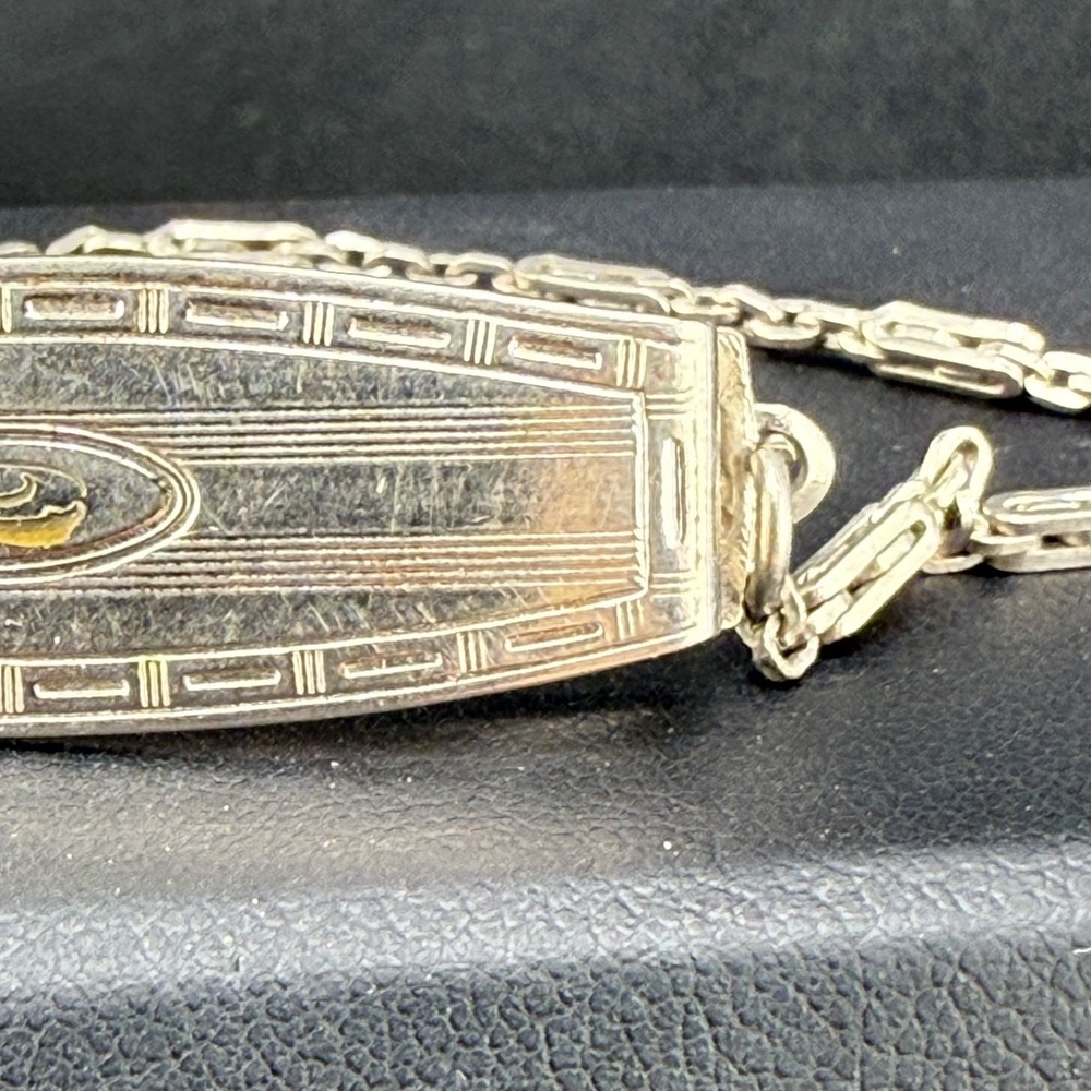 Vintage RADIO Pocket Watch Fob Silver Tone Chain 7.5" - Picture 3 of 15